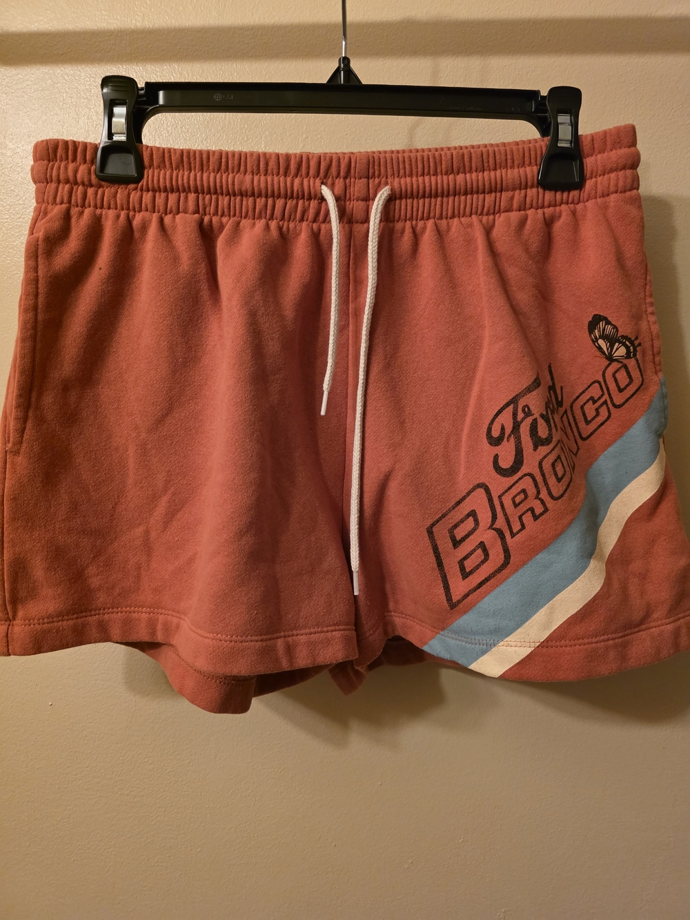 Ford Coral Pink Retro Stripe Athletic Shorts